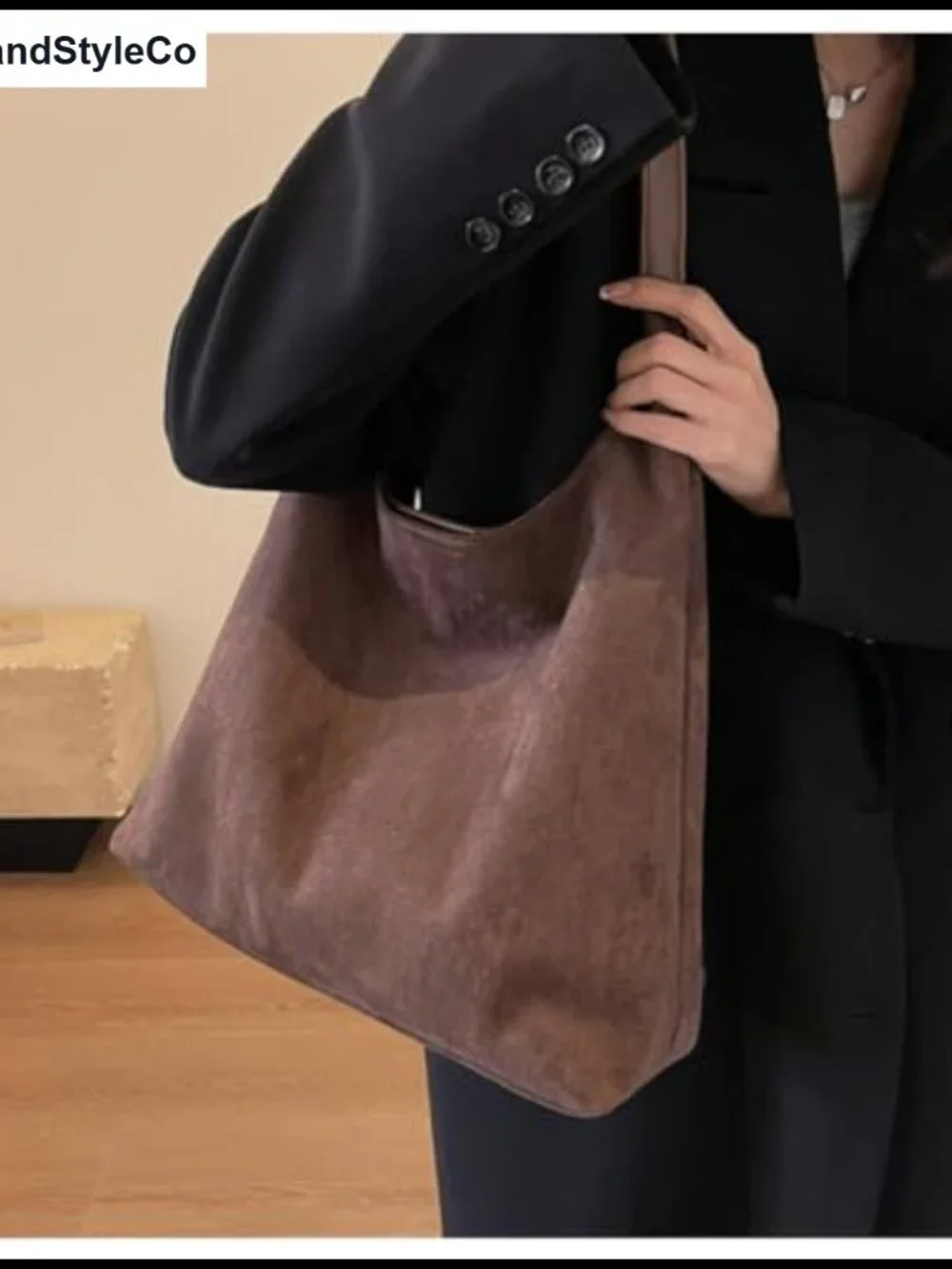 Suede Hobo Bag Shoulder Crossbody Purse Tote Handbag